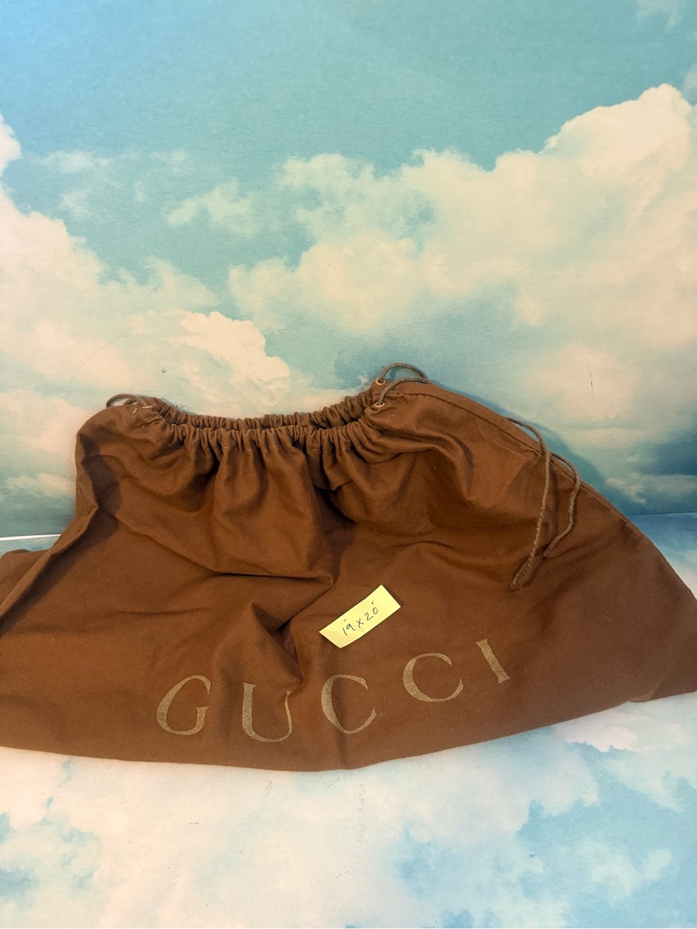 Gucci Brown Logo Drawstring dustbag